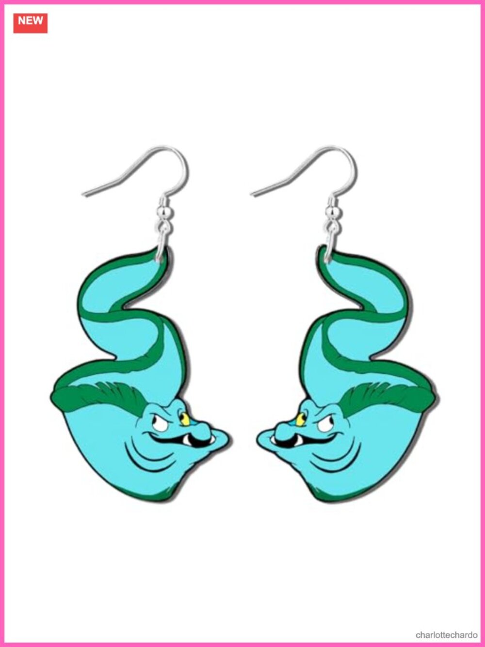 Sea Witch Eels Earrings Lightweight Acrylic Fantasy Costume Jewelry